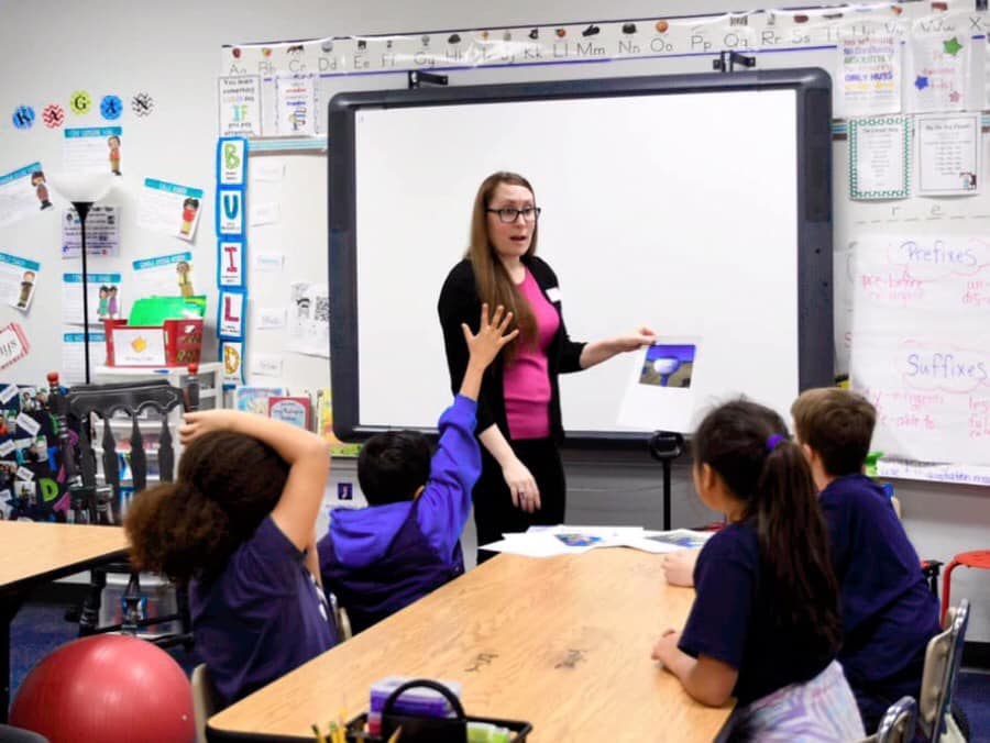 Assistant General Manager Jennifer Bland Visiting Brockett Elementary